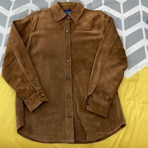 Charter Club brown suede shirt